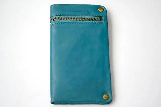 zip detail wallet - large - blue